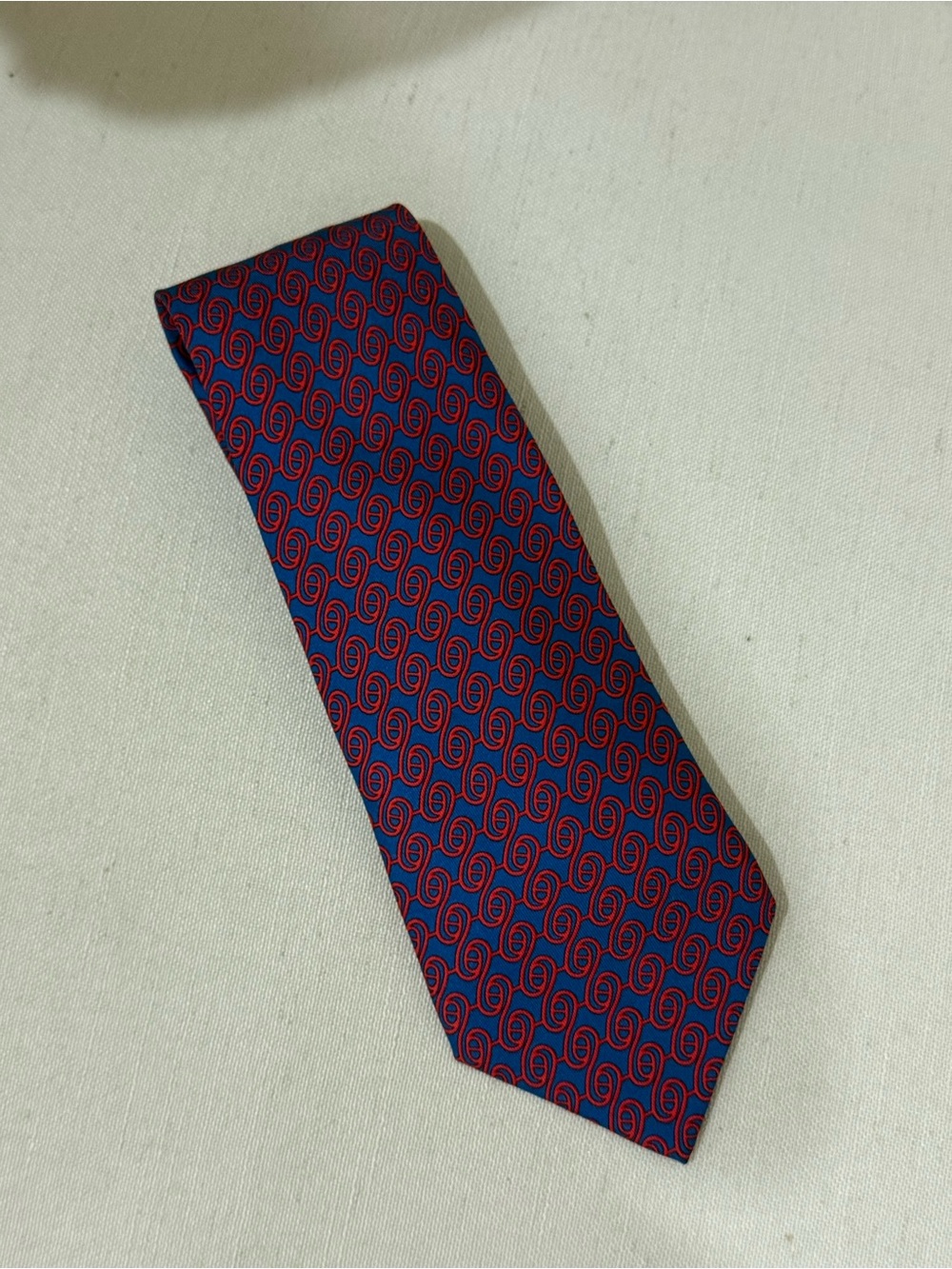 Hermes Silk Tie Red Blue